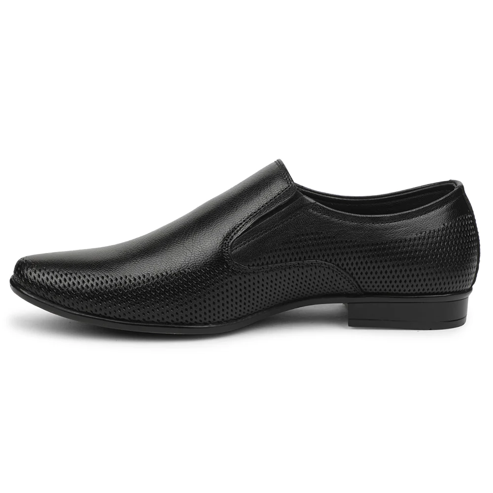 Healers Black Formal Non Lacing Mocassin Shoes For Men UDL-4 By Liberty - Image 3