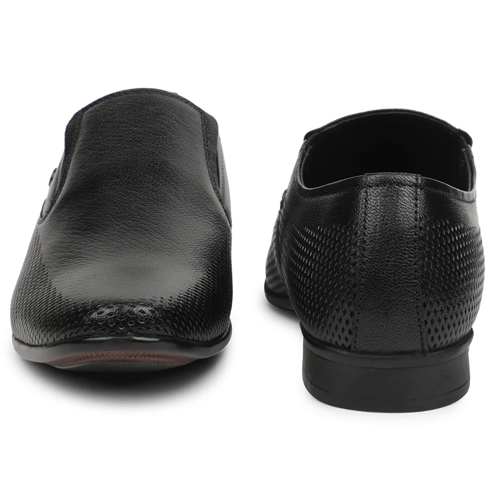 Healers Black Formal Non Lacing Mocassin Shoes For Men UDL-4 By Liberty - Image 6