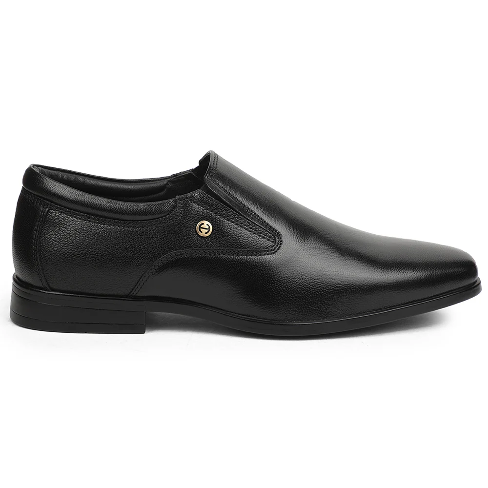 Healers Black Formal Non Lacing Mocassin Shoes For Men UDL-8 By Liberty - Image 2