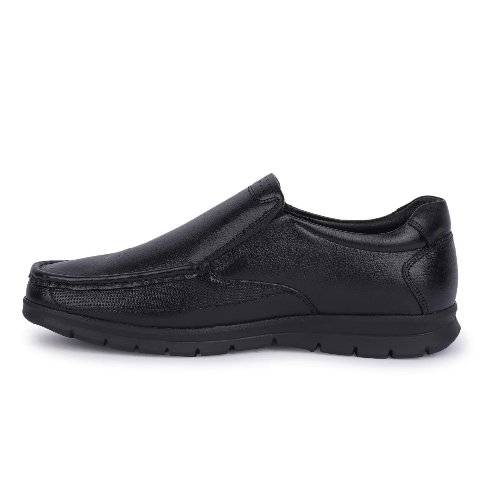 Healers Black Formal Non Lacing Moccasin For Men OSL-22 By Liberty - Image 3