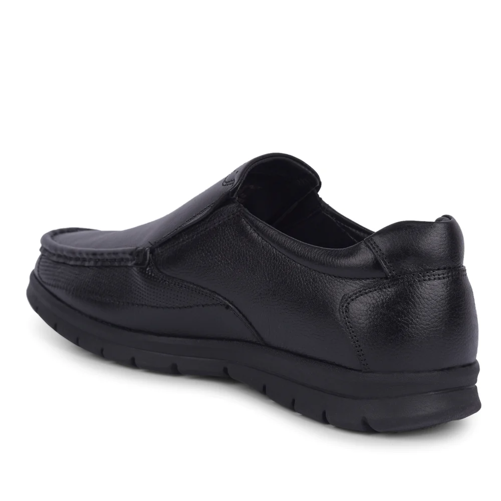Healers Black Formal Non Lacing Moccasin For Men OSL-22 By Liberty - Image 6