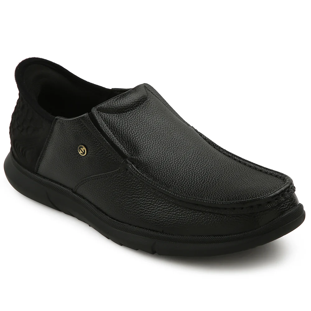Healers Black Formal Non Lacing Moccasin For Men S201-02 By Liberty