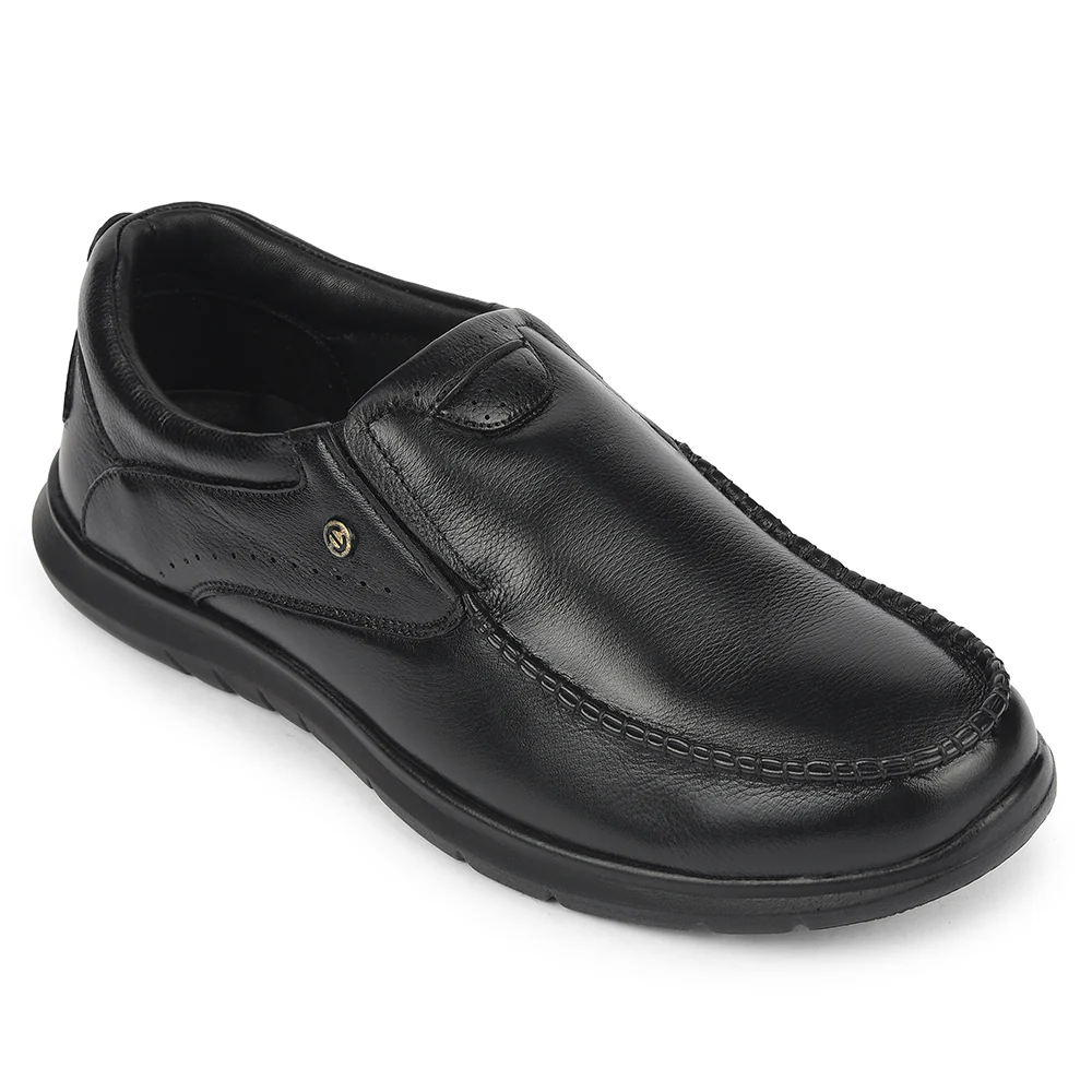 Healers Black Formal Non Lacing Moccasins For Men ERL-28 By Liberty