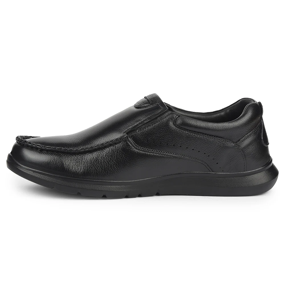 Healers Black Formal Non Lacing Moccasins For Men ERL-28 By Liberty - Image 3