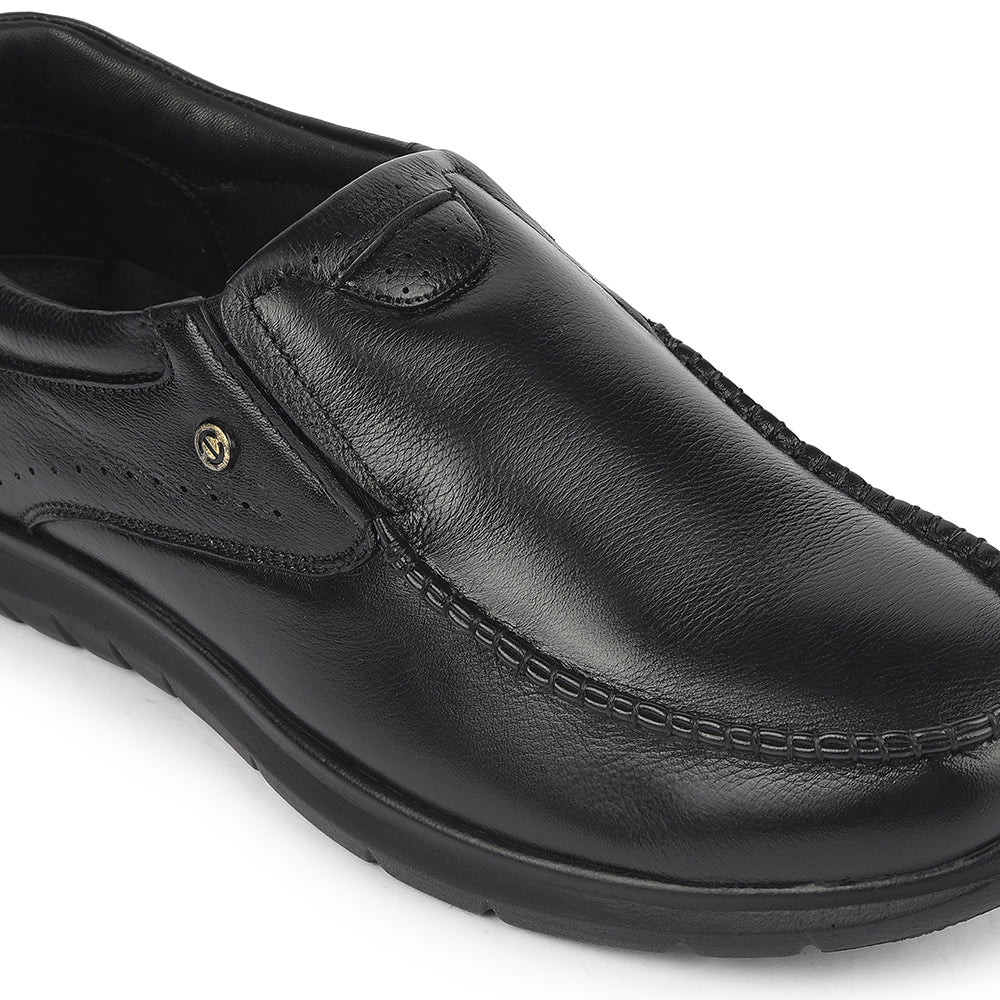 Healers Black Formal Non Lacing Moccasins For Men ERL-28 By Liberty - Image 4
