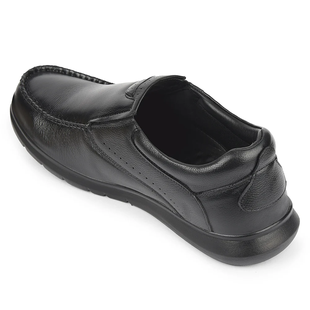 Healers Black Formal Non Lacing Moccasins For Men ERL-28 By Liberty - Image 5