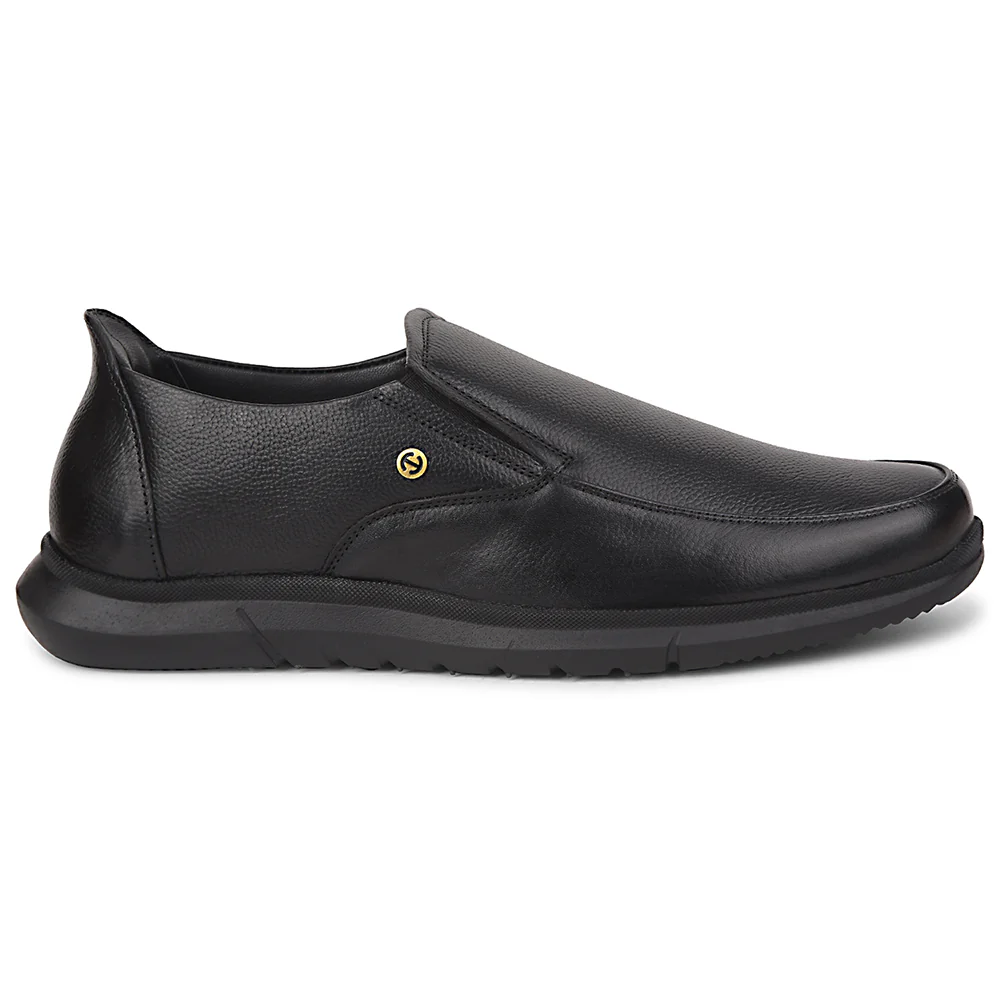 Healers Black Formal Non Lacing Moccasins For Men SCL-1 By Liberty - Image 2