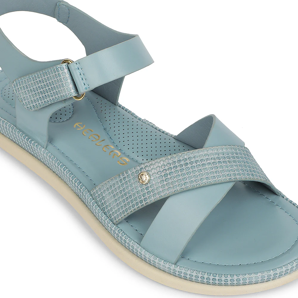 Healers Blue Casual Flat Sandal for Women GLF-1 by Liberty - Image 5