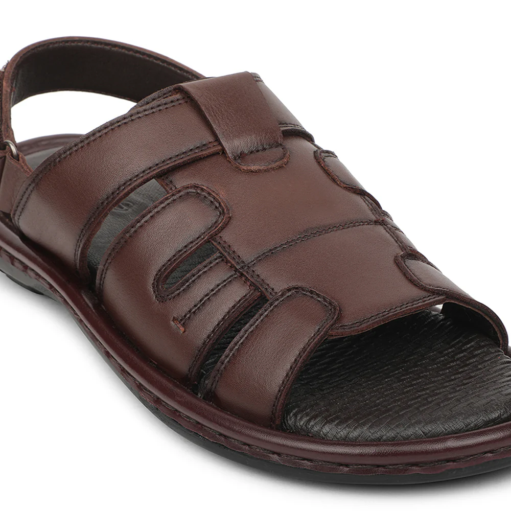 Healers Brown Casual Flat Sandal For Men ASL-1 By Liberty - Image 4