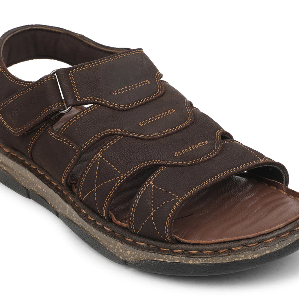Healers Brown Casual Flat Sandal For Men ASL-7 By Liberty - Image 5