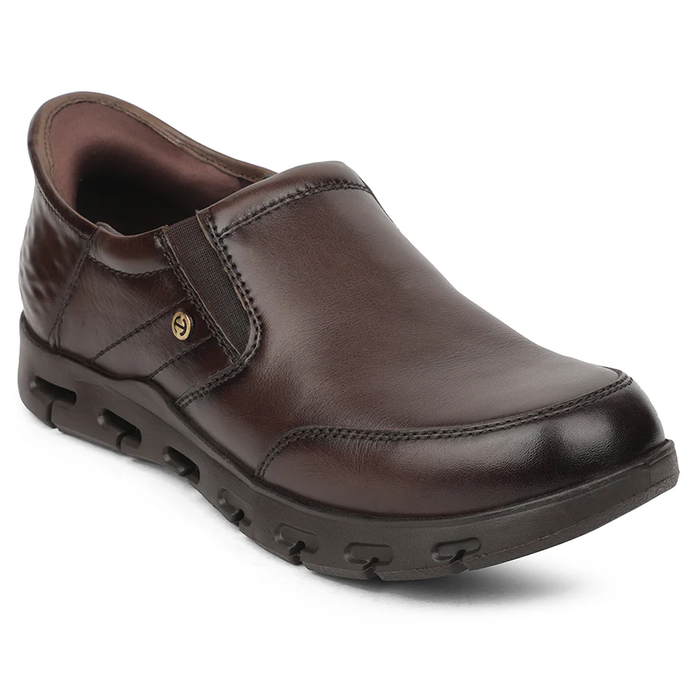 Healers Brown Casual Non Lacing Shoes For Men ASF-2 By Liberty