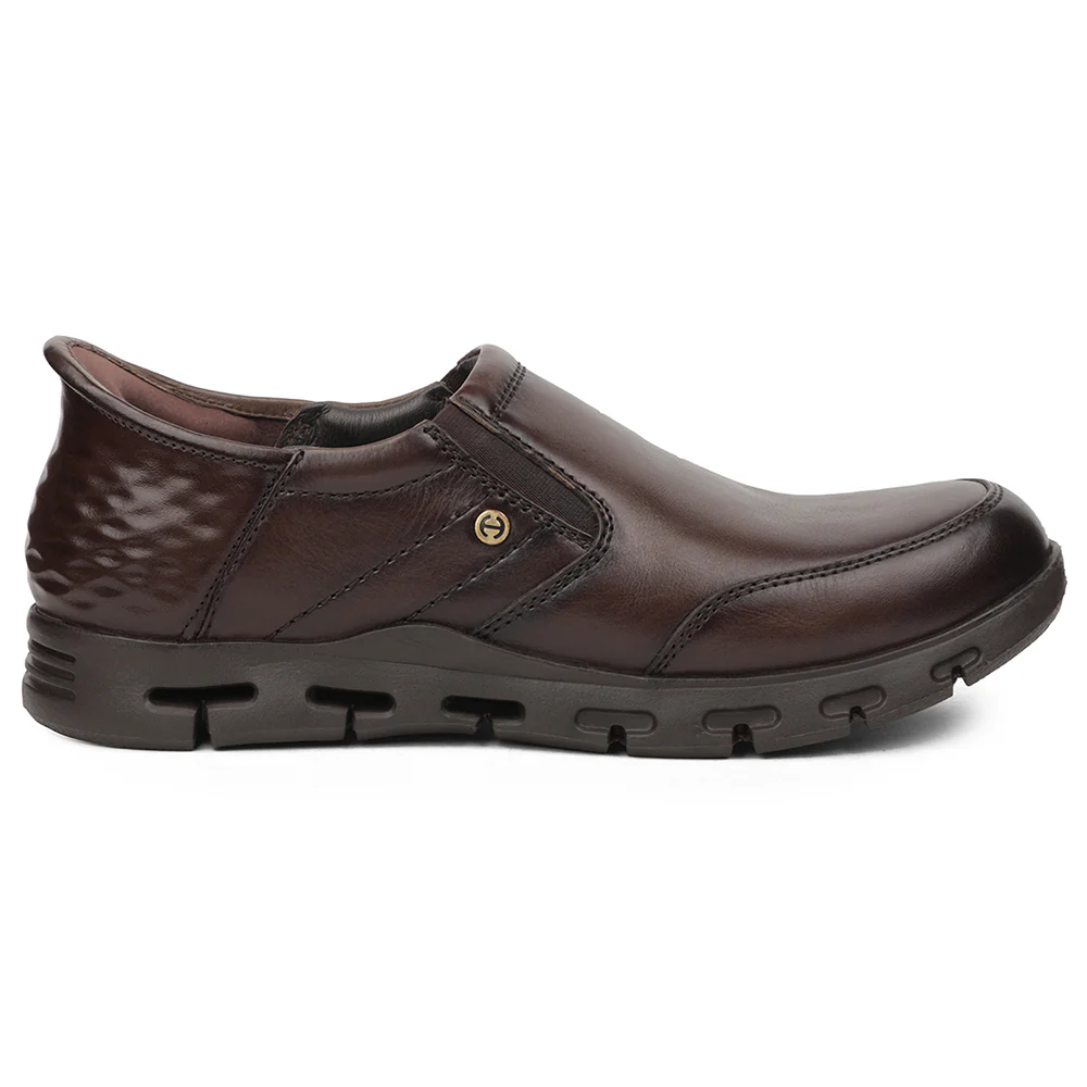 Healers Brown Casual Non Lacing Shoes For Men ASF-2 By Liberty - Image 2