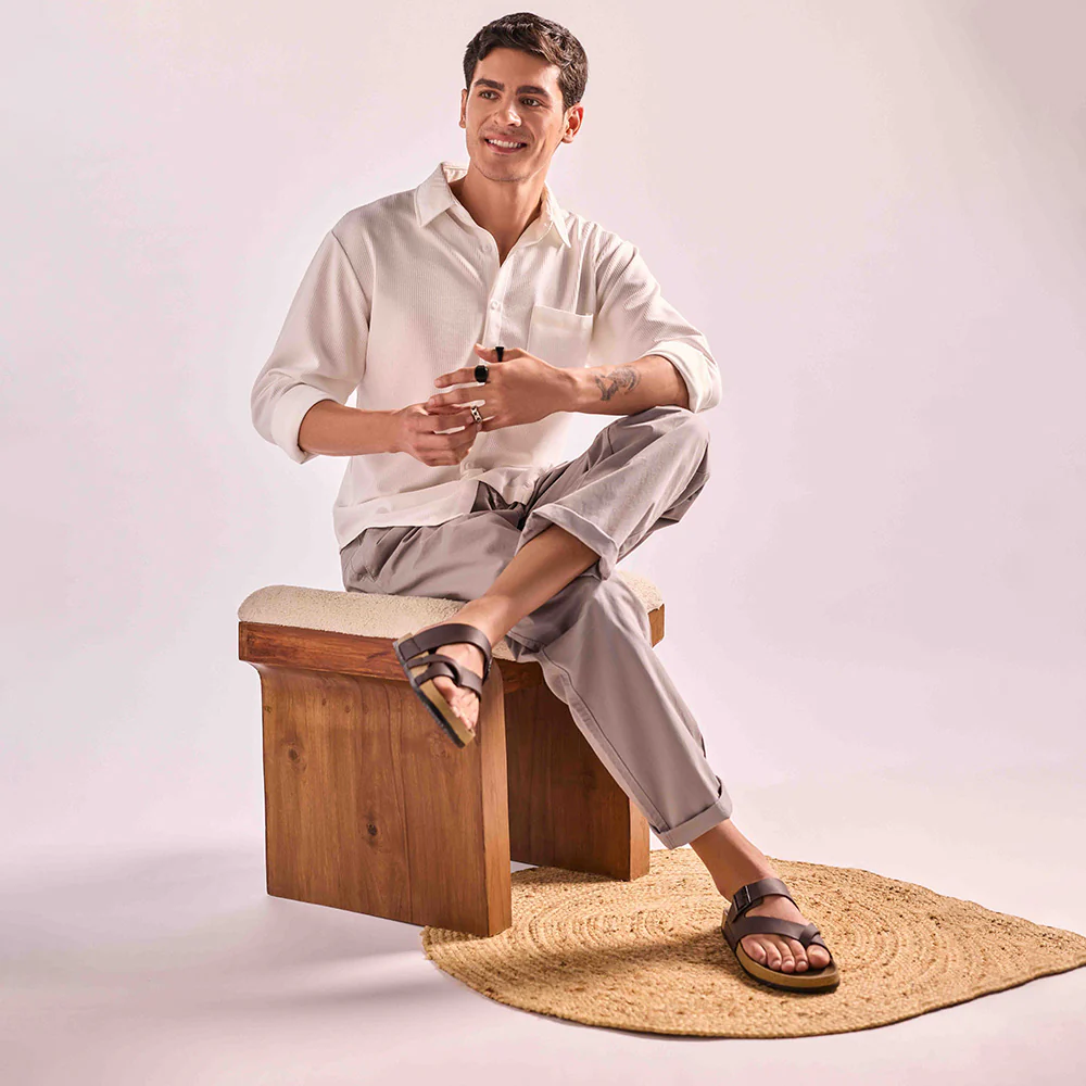 Healers Brown Casual Slipper For Mens AOL-6 By Liberty - Image 6