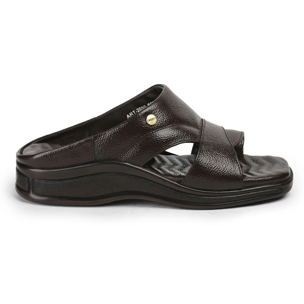 Healers Brown Casual Slippers For Men 2050-802 By Liberty - Image 2