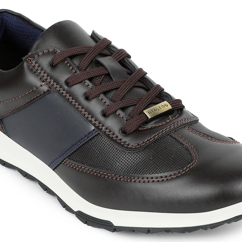 Healers Brown Casual Sneakers For Men EZOKE By Liberty - Image 4