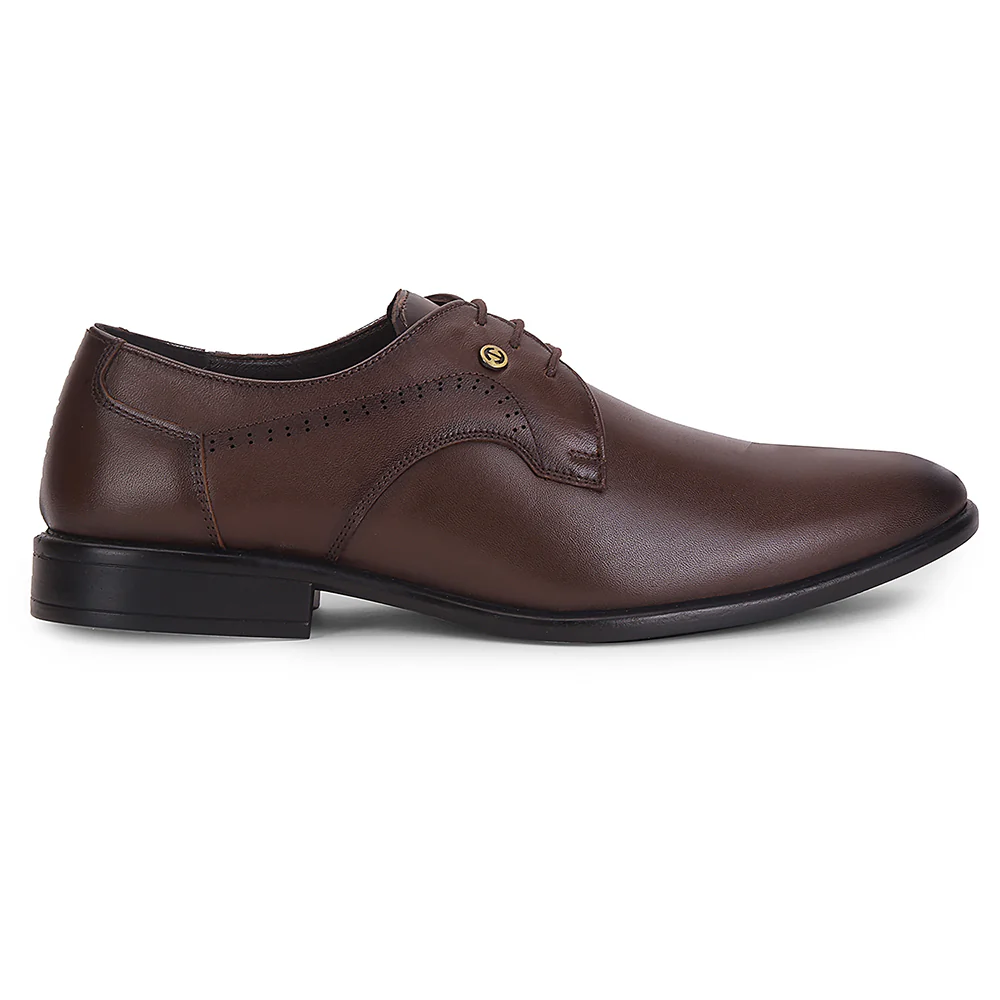 Healers Brown Formal Lacing Derby Shoes For Men SCL-12 By Liberty - Image 2