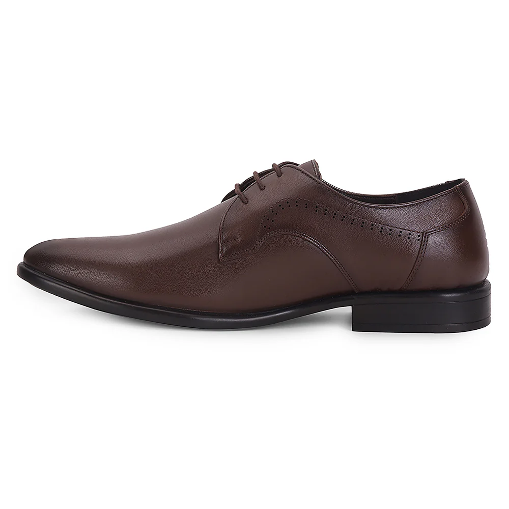 Healers Brown Formal Lacing Derby Shoes For Men SCL-12 By Liberty - Image 3