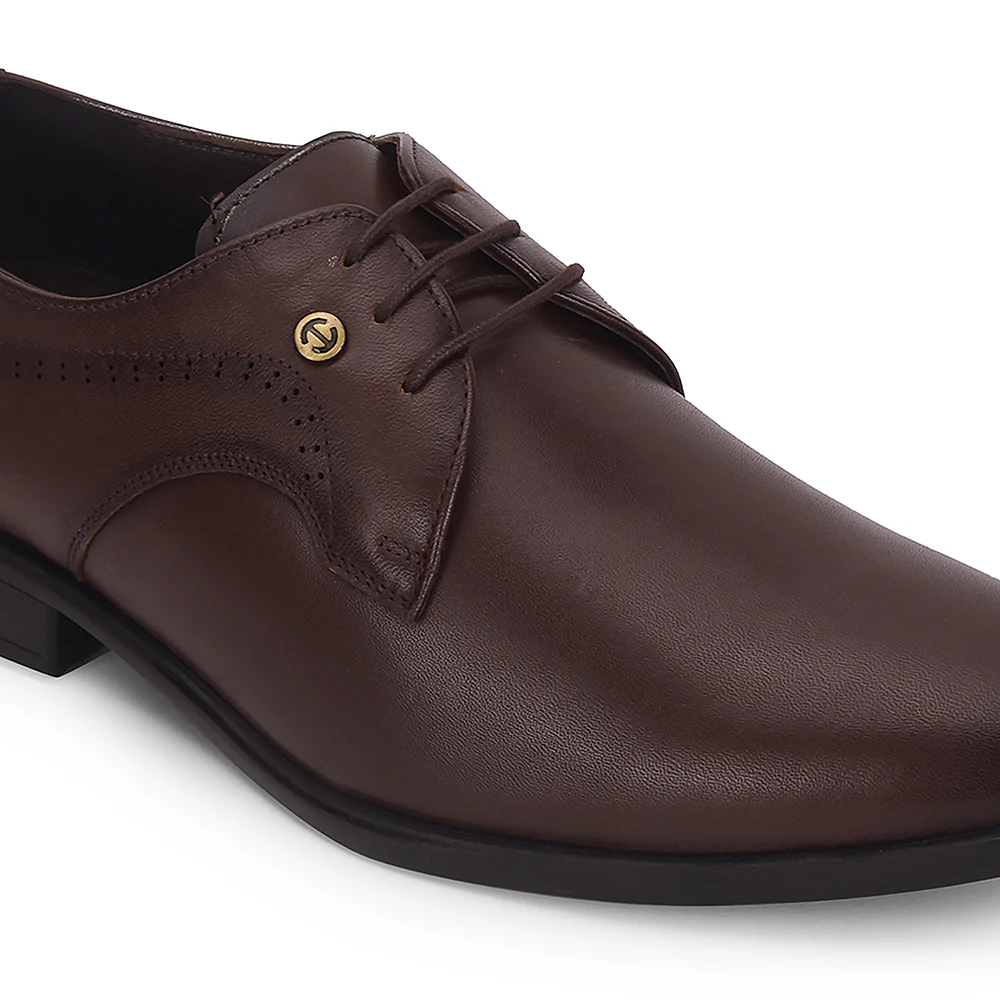 Healers Brown Formal Lacing Derby Shoes For Men SCL-12 By Liberty - Image 5