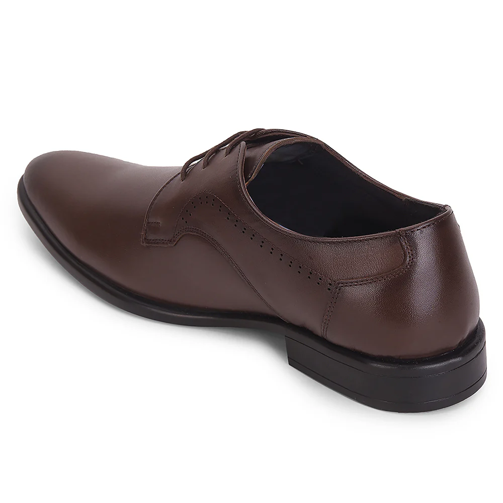 Healers Brown Formal Lacing Derby Shoes For Men SCL-12 By Liberty - Image 6