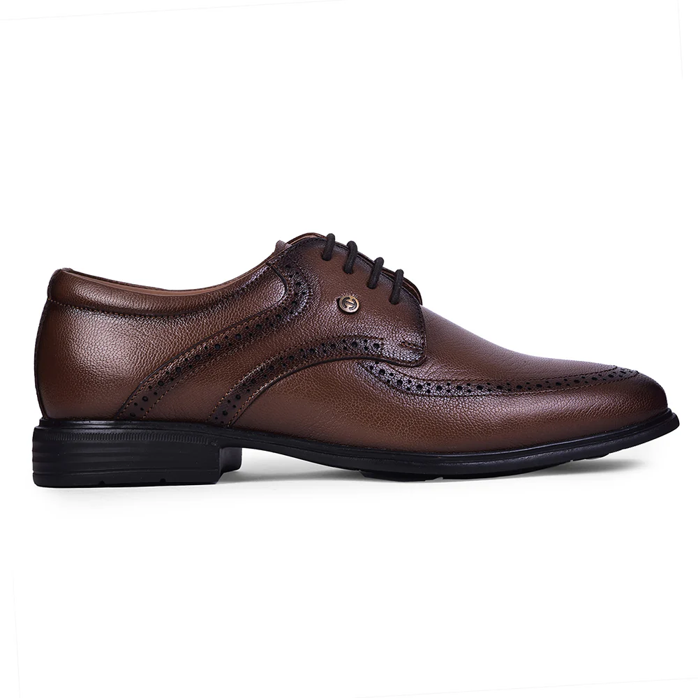 Healers Brown Formal Lacing Derby Shoes For Men U993-12 By Liberty - Image 2