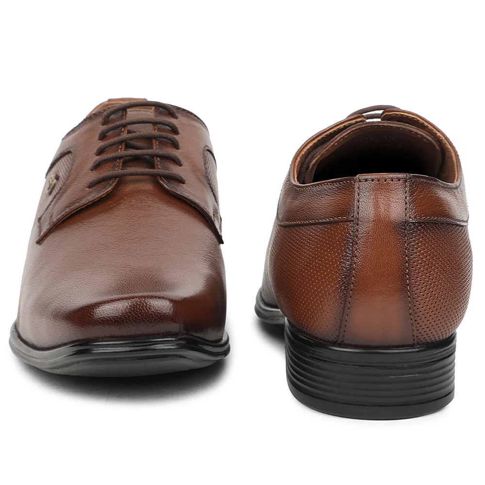 Healers Brown Formal Lacing Derby Shoes For Men UDL-15 By Liberty - Image 6