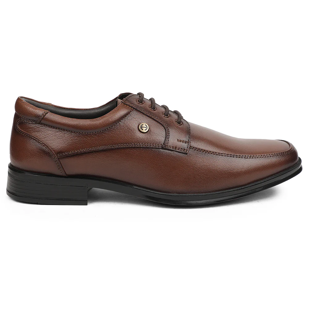 Healers Brown Formal Lacing Derby Shoes For Men UDL-9 By Liberty - Image 2