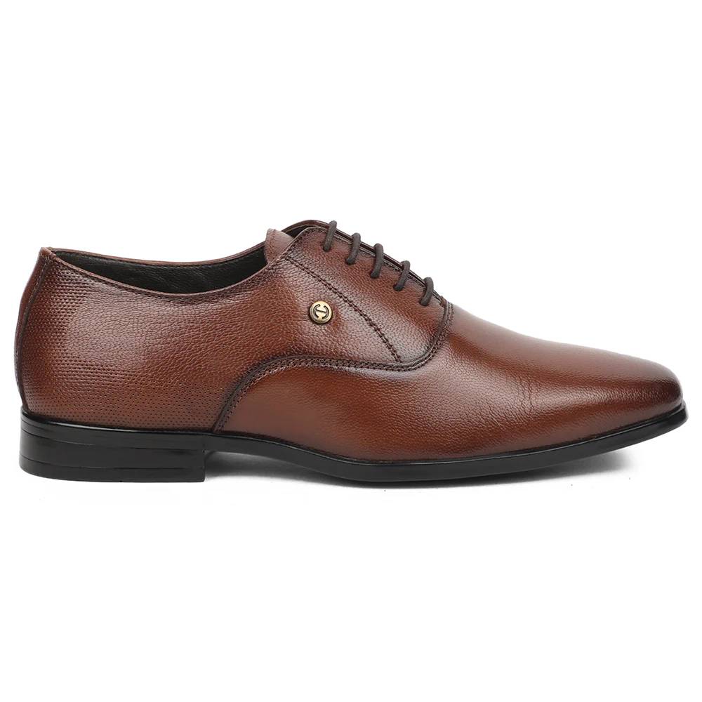 Healers Brown Formal Lacing Oxford Shoes For Men UDL-7 By Liberty - Image 2