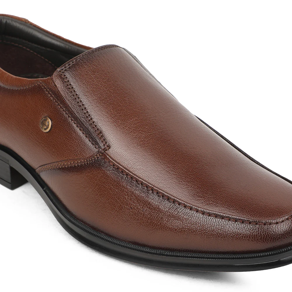 Healers Brown Formal Non Lacing Mocassin Shoes For Men UDL-10 By Liberty - Image 4