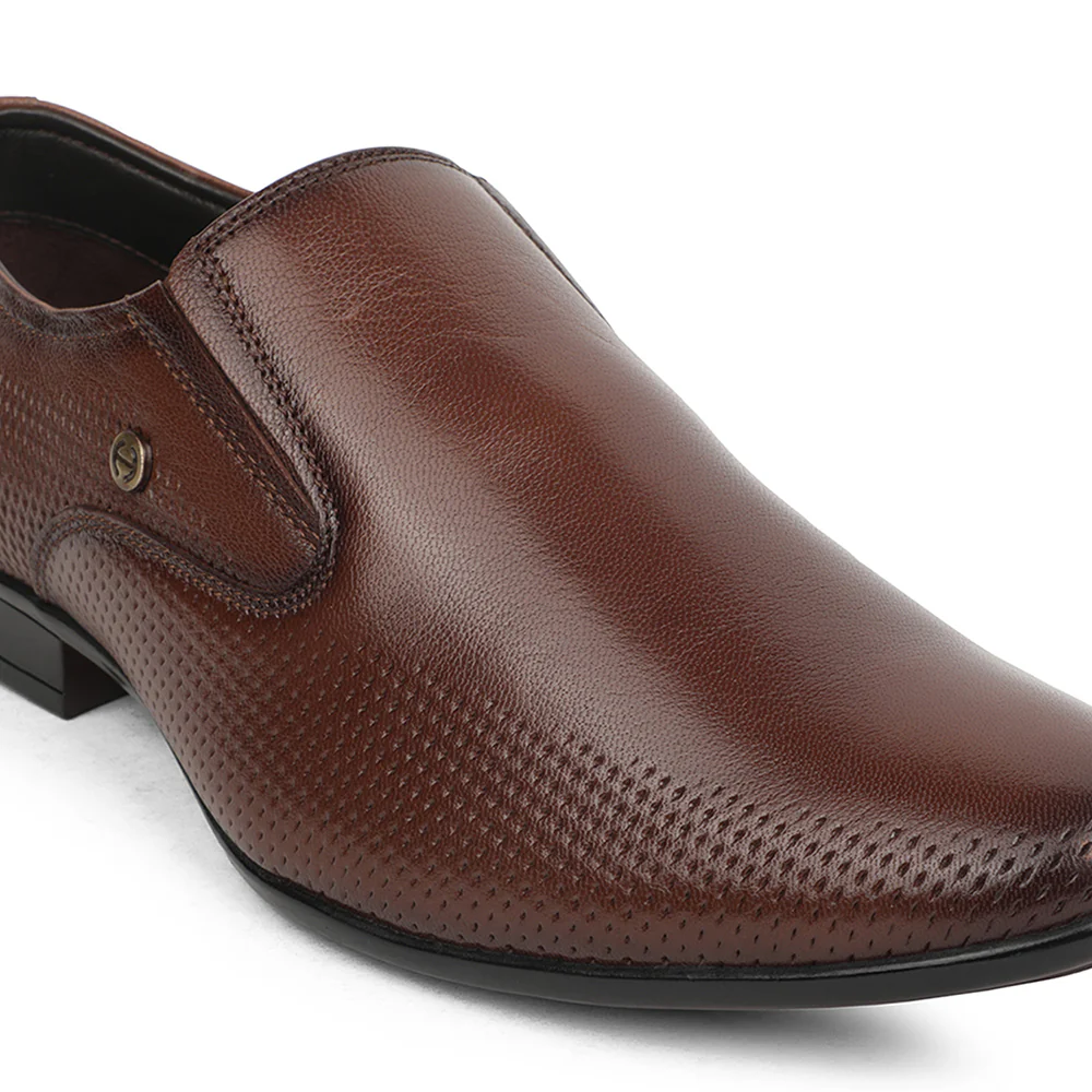 Healers Brown Formal Non Lacing Mocassin Shoes For Men UDL-4 By Liberty - Image 5