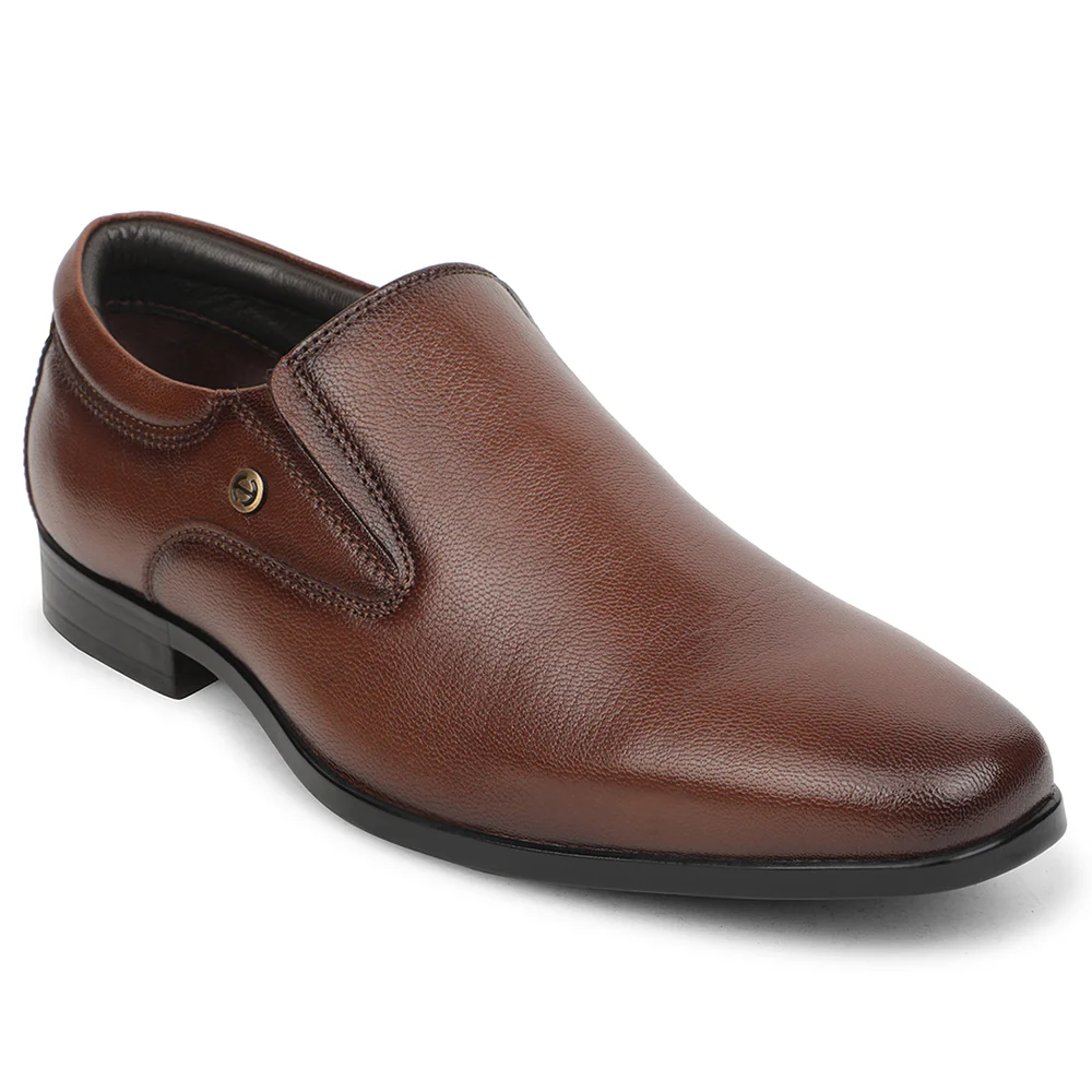 Healers Brown Formal Non Lacing Mocassin Shoes For Men UDL-8 By Liberty