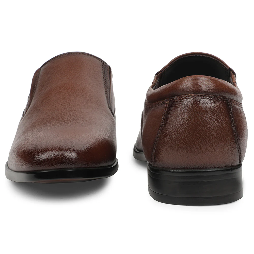 Healers Brown Formal Non Lacing Mocassin Shoes For Men UDL-8 By Liberty - Image 6