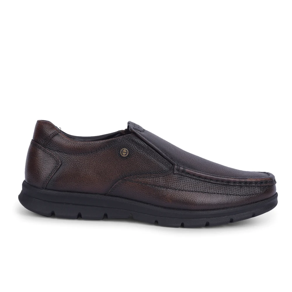 Healers Brown Formal Non Lacing Moccasin For Men OSL-22 By Liberty - Image 2