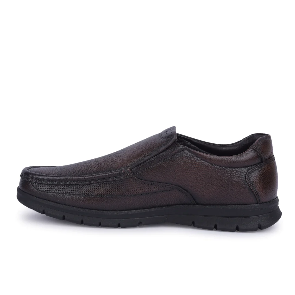Healers Brown Formal Non Lacing Moccasin For Men OSL-22 By Liberty - Image 3