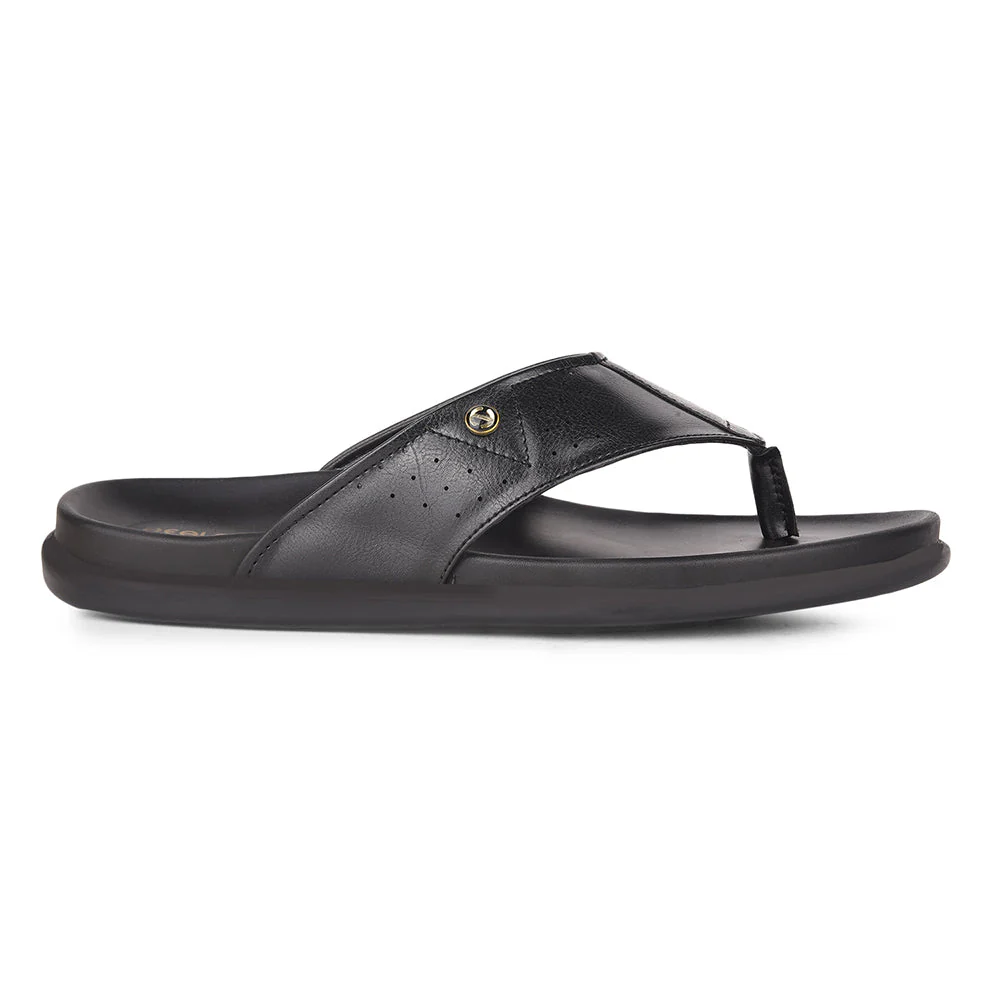 Healers Casual Black Slippers For Men LEEKS-1 By Liberty - Image 2