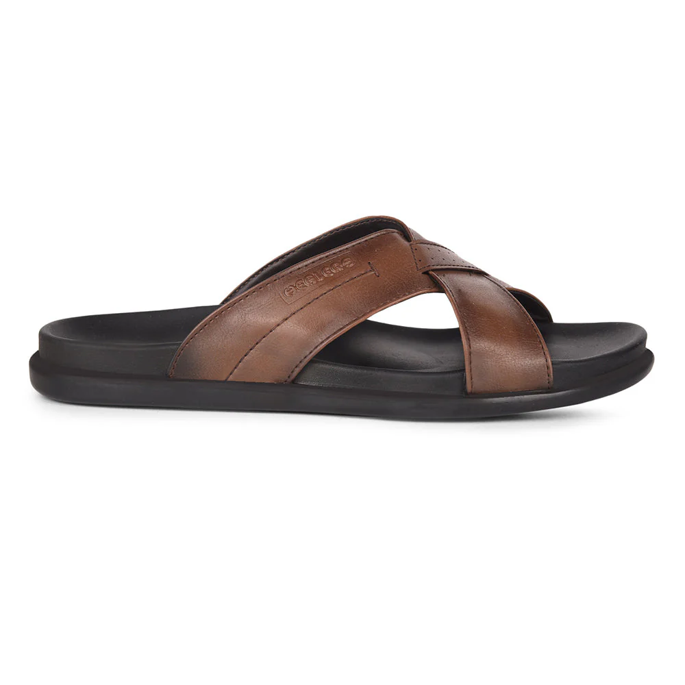 Healers Casual Tan Slippers For Men LEEKS-2 By Liberty - Image 2