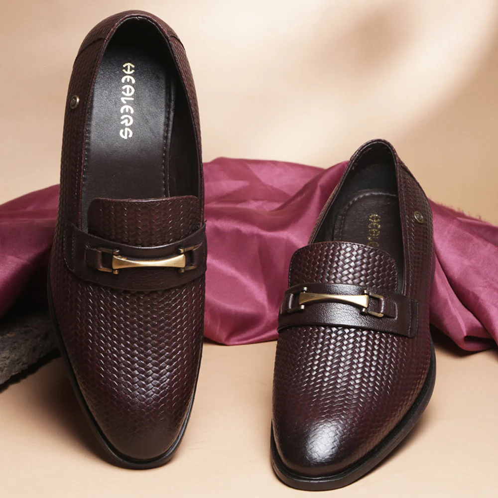 Healers By Liberty Men JPL-292 D.Brown Formal Non lacing Loafers Shoes - Image 4
