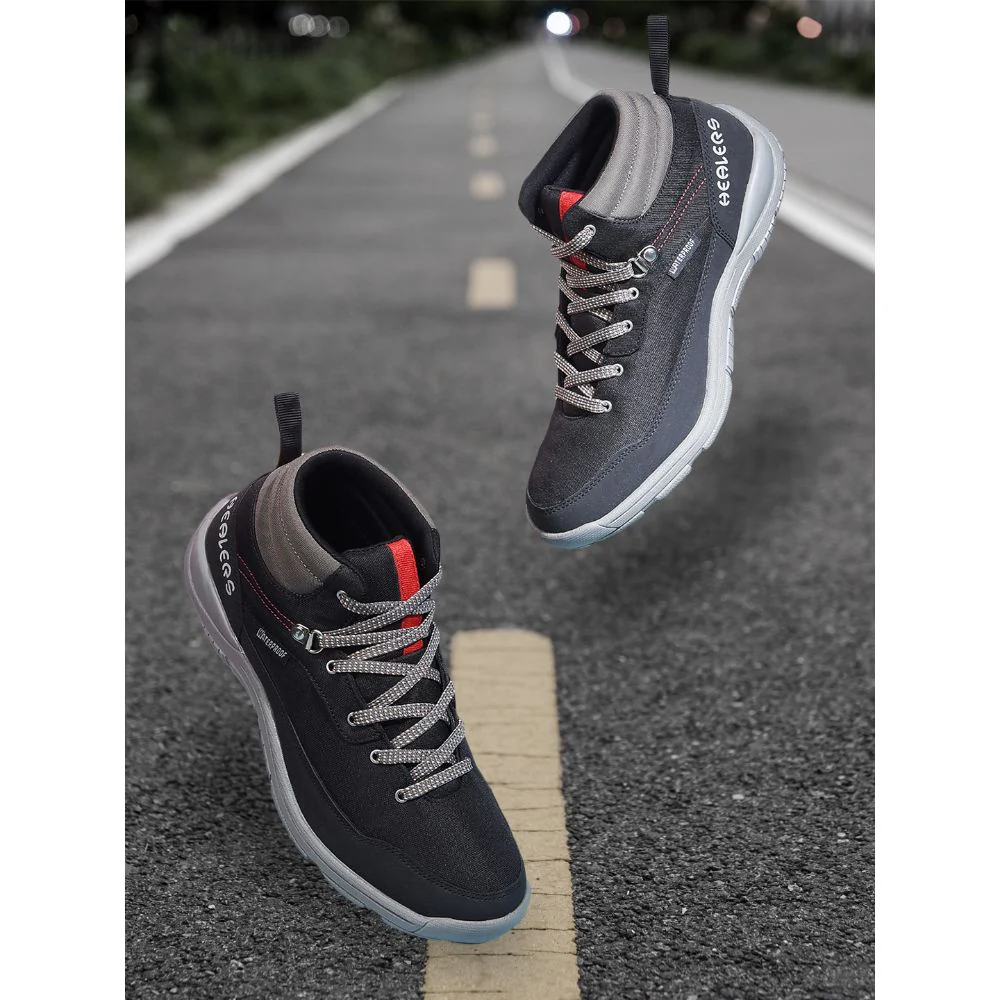 Healers Sports Black Trekking Lacing Shoes For Men RACE-2 By Liberty - Image 4