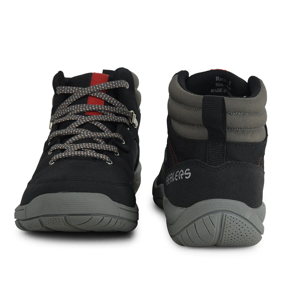 Healers Sports Black Trekking Lacing Shoes For Men RACE-2 By Liberty - Image 5