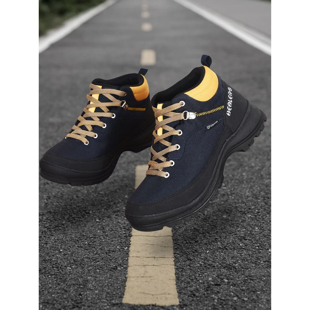 Healers Sports Navy Blue Trekking Lacing Shoes For Men RACE-2 By Liberty - Image 3