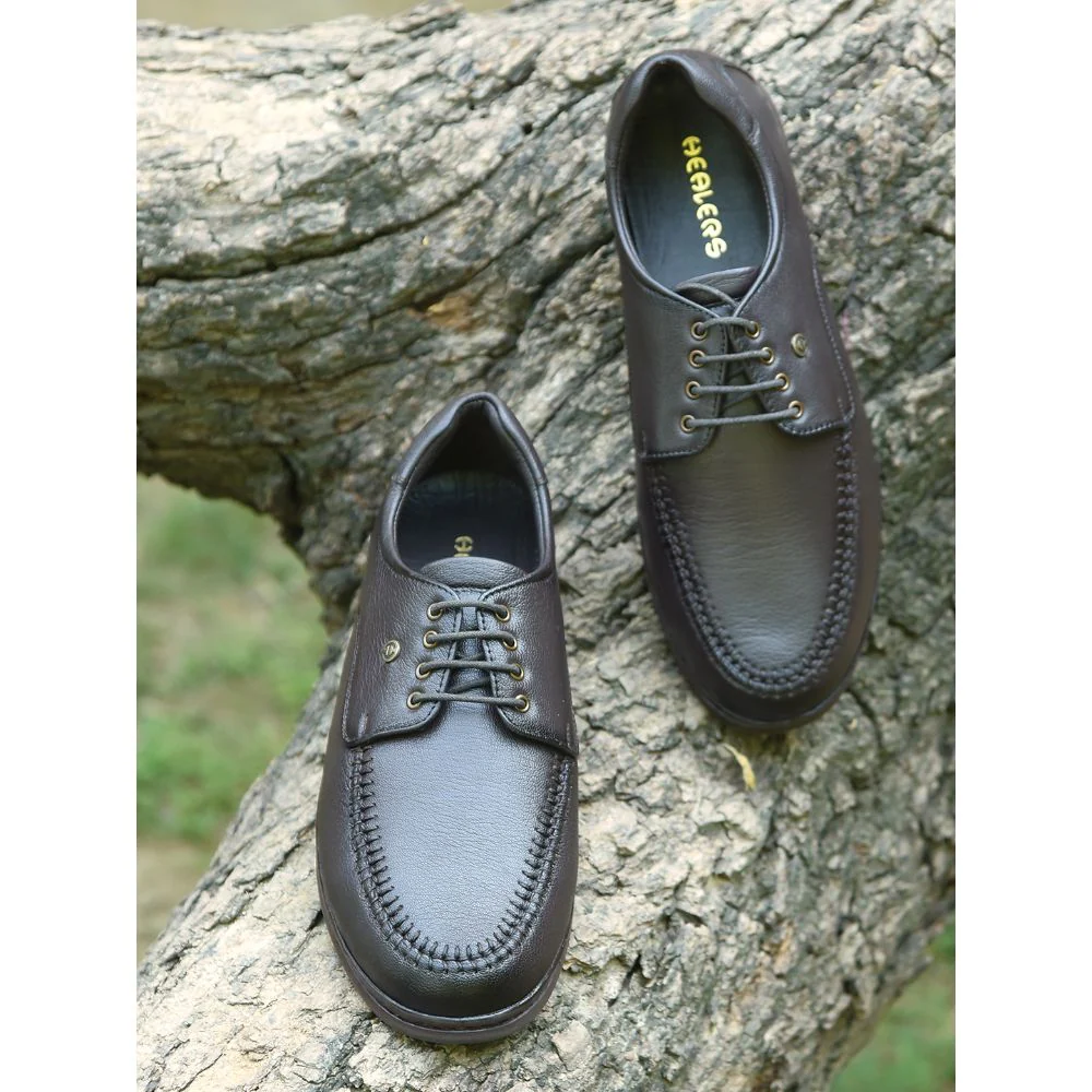 Healers by Liberty Men SAGAR-11 Brown Formal Lacing Shoes - Image 4