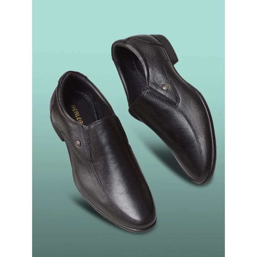 Healers by Liberty Men UVI-4 Black Formal Non Lacing Shoes - Image 4