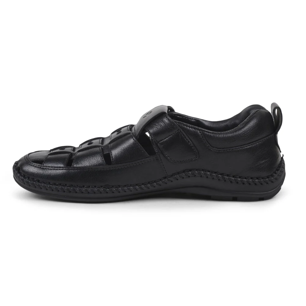 Healers Casual Black Sandal For Men VCL-39 By Liberty - Image 3