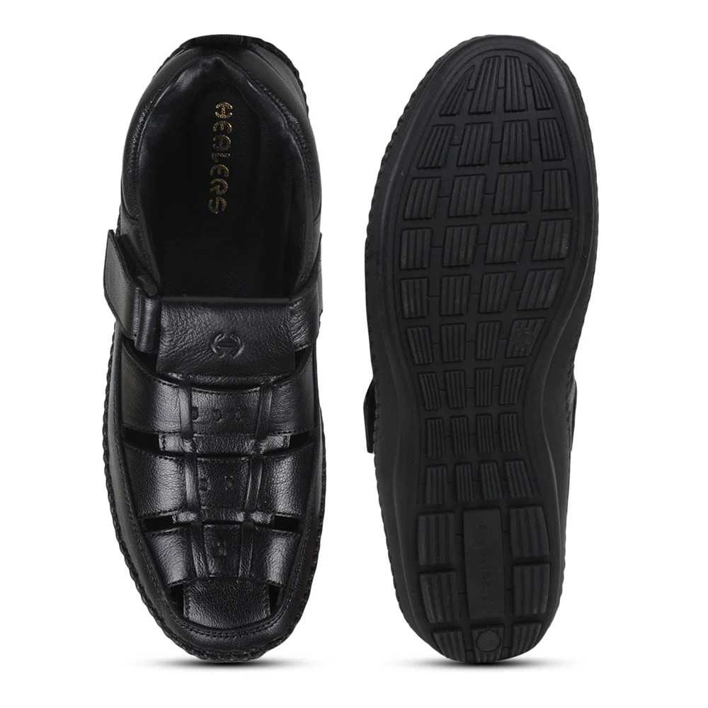 Healers Casual Black Sandal For Men VCL-39 By Liberty - Image 6