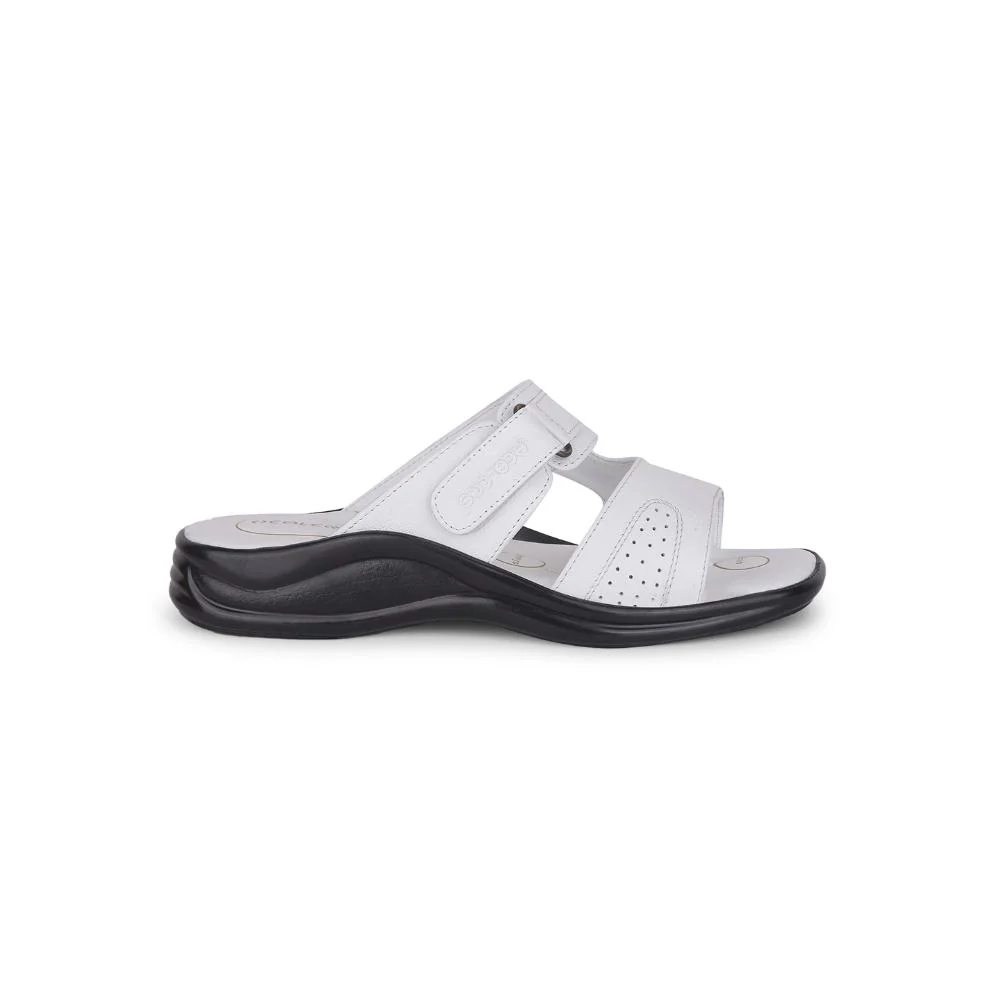 Healers Casual White Toe Ring Slippers For 2013-901 Men By Liberty - Image 2