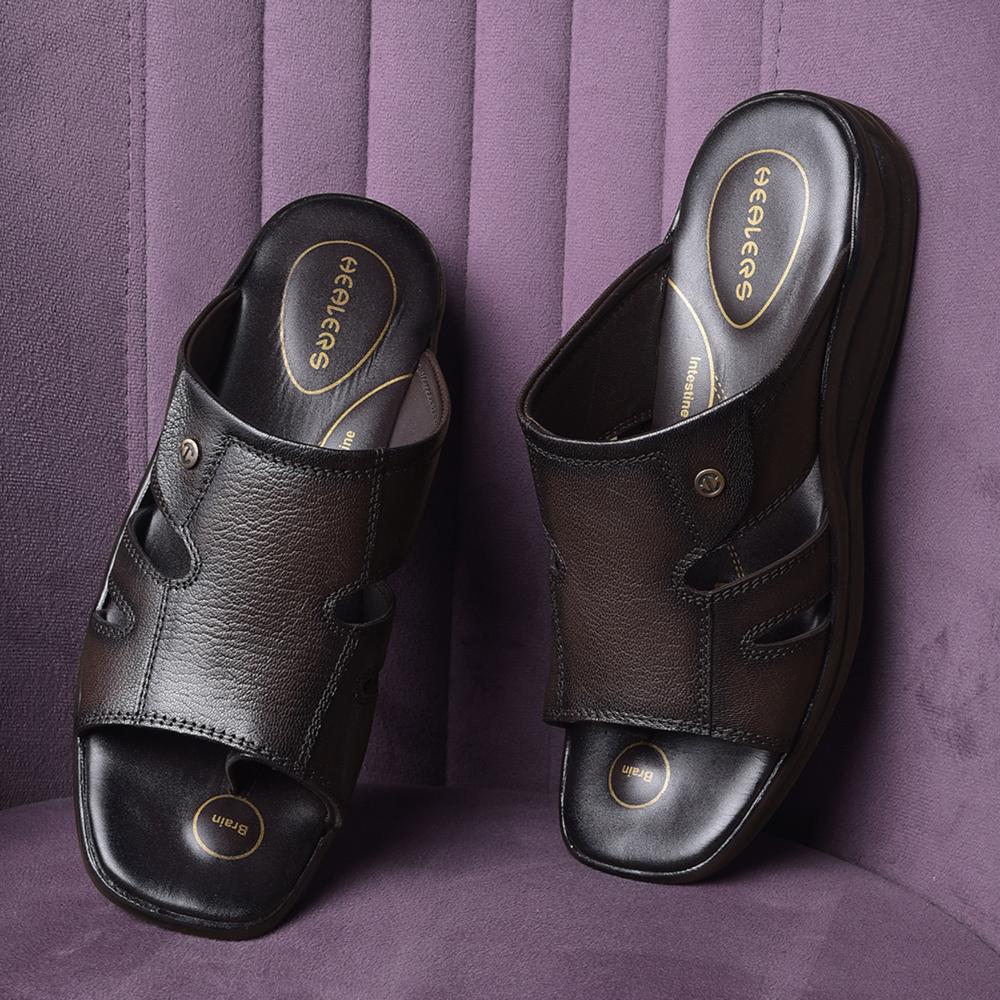 Healers Brown Casual Toe Ring Slippers For Men 2013-903 By Liberty - Image 4