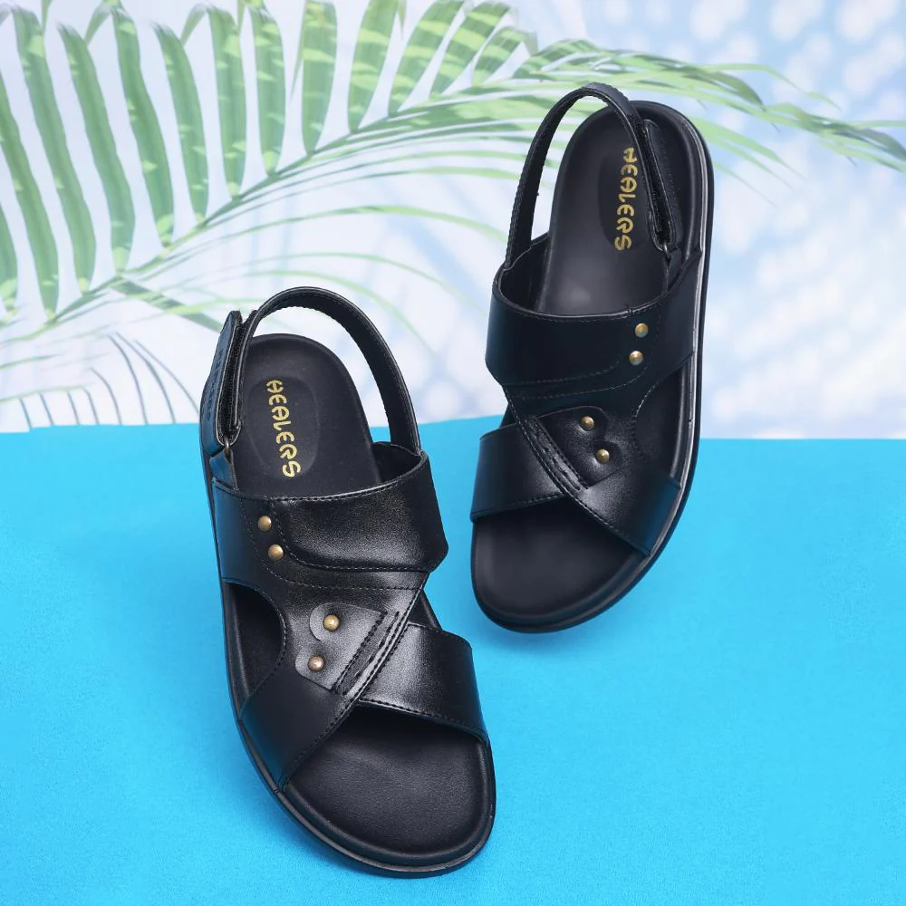 Healers Casual Black Sandal For Men DANVER-E By Liberty - Image 4