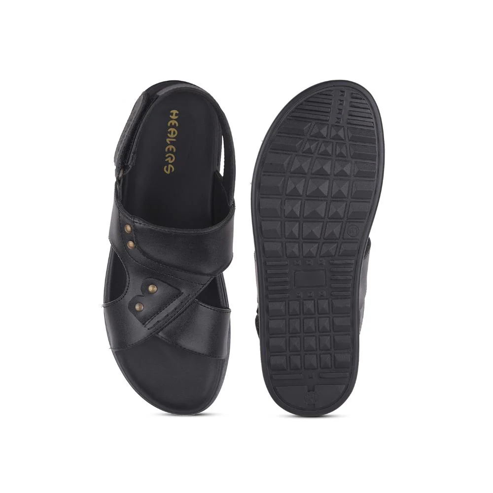 Healers Casual Black Sandal For Men DANVER-E By Liberty - Image 6
