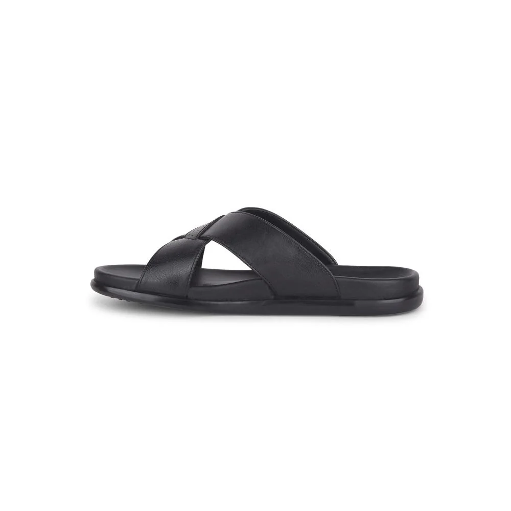 Healers Casual Black Slippers For Men LEEKS-2 By Liberty - Image 3