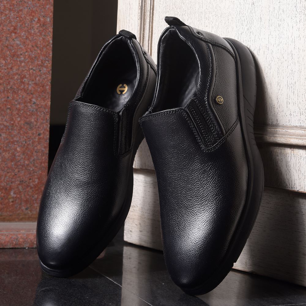 Healers By Liberty Mens OSL-43 Black Formal Non Lacing Shoes - Image 4