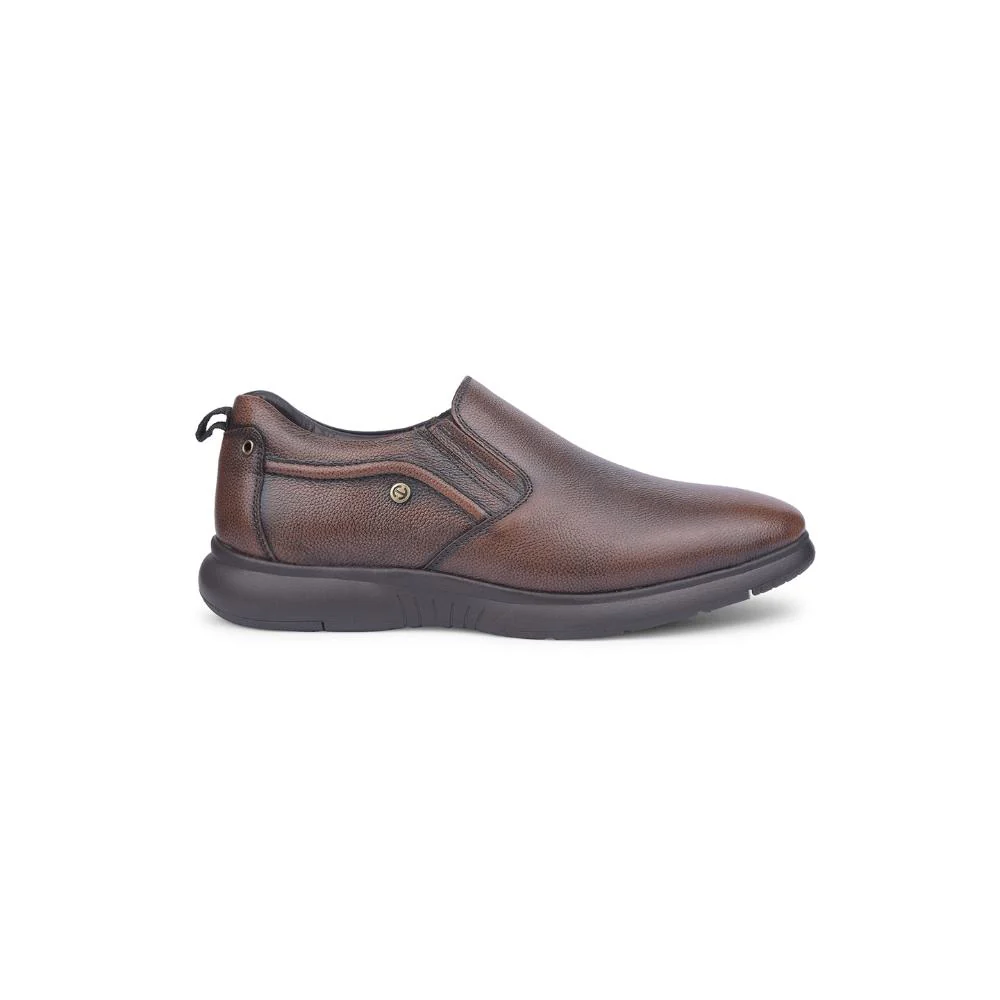 Healers By Liberty Mens OSL-43 Brown Formal Non Lacing Shoes - Image 2